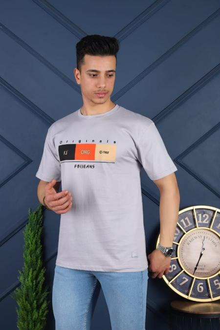 FBI Taş Erkek Baskılı Bisiklet Yaka T-Shirt 95143