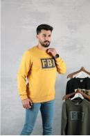 Erkek HARDAL Slim Fit FBI Baskılı Sweatshirt 95116