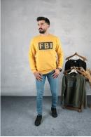 Erkek HARDAL Slim Fit FBI Baskılı Sweatshirt 95116