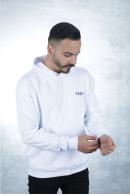 Erkek BEYAZ Slim Fit Kapüşonlu Sweatshirt 95100