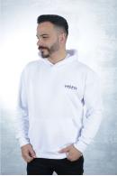 Erkek BEYAZ Slim Fit Kapüşonlu Sweatshirt 95100