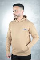 Erkek BEJ Slim Fit Kapüşonlu Sweatshirt 95100