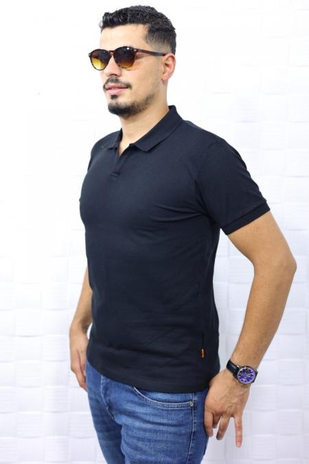 Erkek Siyah Polo  Yaka T-Shirt 5405