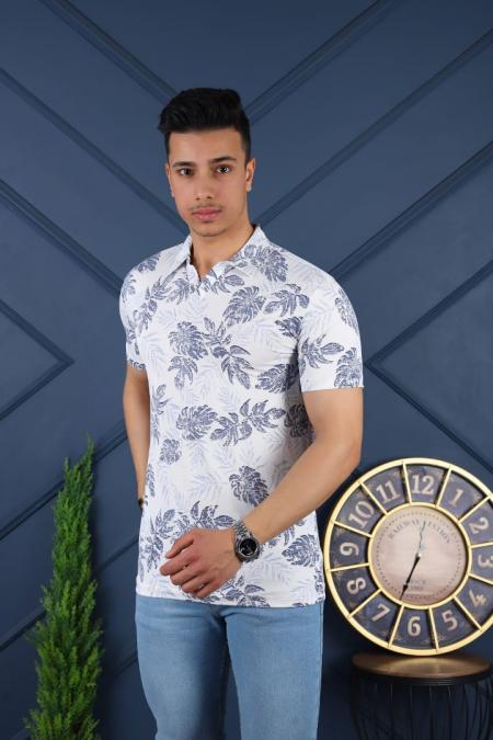 Factor İndigo Erkek Desenli Polo Yaka Slim Fit T-Shirt 51662