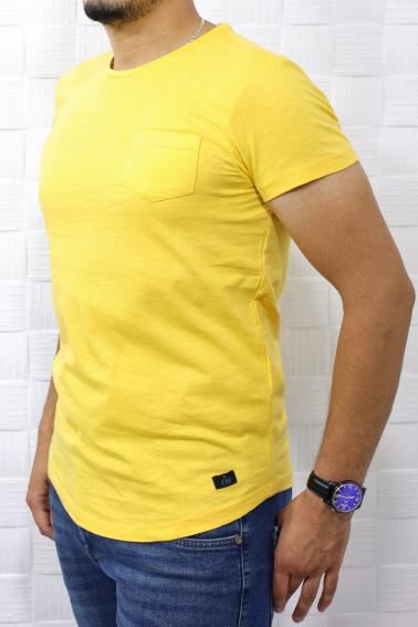  T-Shirt 5300 BİSKİLET YAKA -HARDAL