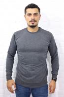 Erkek ANTRASİT Slim Fit  Bisiklet Yaka Dokulu Sweatshirt