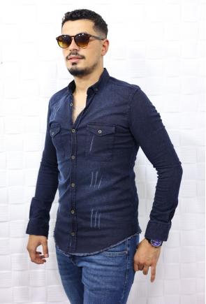 Erkek Lacivert Battal Boya Kadar Jeans Modern Kesim Fermuarlı Kot ...