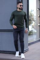 Erkek NEFTİ Slim Fit Bisiklet Yaka Triko Kazak 93040