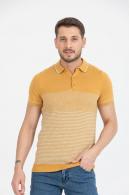 FBI Sarı Erkek Polo Yaka Triko Kısa Kol Slim Fit T-Shirt 93079