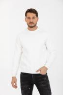 Erkek Ekru Slim Fit FBI Baskılı Reglan Kol Sweatshirt-95176