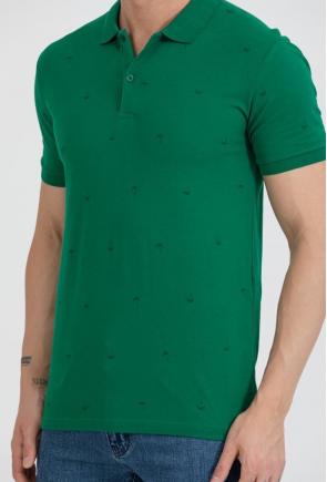 FBI Benetton Erkek Desenli Polo Yaka T-Shirt 95134
