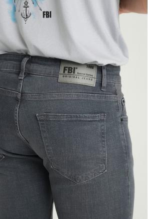 Erkek FBI 950ord183-Grey DİEGO Kot Süper Skiny Yıkamalı Likralı Jean Pantolon