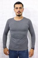 Erkek ANTRASİT Slim Fit  Bisiklet Yaka Penye Uzun Kol T-Shirt 5376