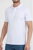 Factor Beyaz Erkek Polo Yaka Likralı Slim Basıc T-Shirt 5507