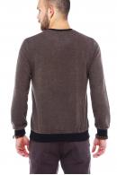 Erkek KAHVE Slim Fit  Bisiklet Yaka Selanik Sweatshirt