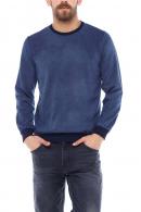 Erkek Lacivert Slim Fit  Bisiklet Yaka Selanik Sweatshirt