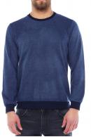 Erkek Lacivert Slim Fit  Bisiklet Yaka Selanik Sweatshirt