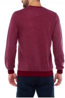 Erkek BORDO Slim Fit  Bisiklet Yaka Selanik Sweatshirt