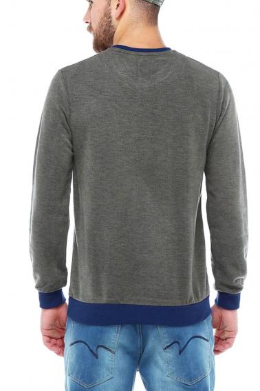 Erkek ANTRASİT Slim Fit  Bisiklet Yaka Selanik Sweatshirt