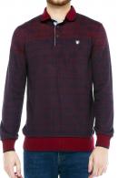 Erkek Bordo Polo Yaka Düğmeli Selanik Sweatshirt 95048