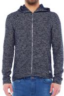 Erkek Lacivert Slim Fit  Kapüşonlu Fermuarlı Sweatshirt Hırka 95026