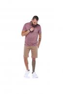 Erkek Bordo Polo Yaka Desenli Modern Kesim Polyester T-Shirt F5210