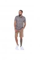 Erkek Haki Polo Yaka Desenli Modern Kesim Polyester T-Shirt F5211