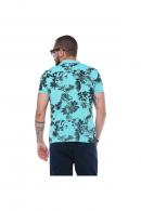 Erkek Mint Polo Yaka Desenli Pike Modern Kesim T-Shirt F5229