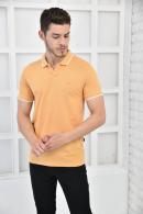 Hardal Erkek Düz Pike Polo Yaka Likralı Slim Fit Nakışlı T-Shirt F51606