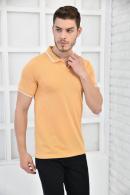 Hardal Erkek Düz Pike Polo Yaka Likralı Slim Fit Nakışlı T-Shirt F51606