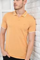 Hardal Erkek Düz Pike Polo Yaka Likralı Slim Fit Nakışlı T-Shirt F51606