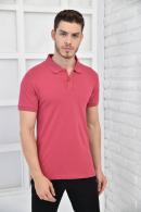 Gül Kurusu Erkek Düz Pike Polo Yaka Likralı Slim Basıc T-Shirt F51610