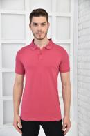 Gül Kurusu Erkek Düz Pike Polo Yaka Likralı Slim Basıc T-Shirt F51610