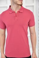 Gül Kurusu Erkek Düz Pike Polo Yaka Likralı Slim Basıc T-Shirt F51610