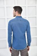Mavi Erkek Denim Yıkamalı Sedef ÇıtÇıt Cepli Slim Fit Gömlek F6170