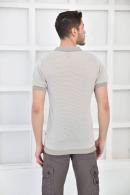 Bej Erkek Polo Yaka Triko Örgü Slim Fit T-Shirt F93076