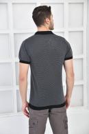 Siyah Erkek Polo Yaka Triko Örgü Slim Fit T-Shirt F93076