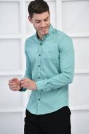 Mint Erkek Gabardin Slim Fit Düğmeli Yaka Gömlek F6204