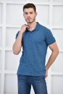 Petrol Erkek Desenli Pike Polo Yaka Likralı Slim Basıc T-Shirt F51614