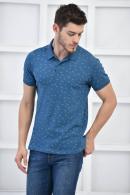 Petrol Erkek Desenli Pike Polo Yaka Likralı Slim Basıc T-Shirt F51614