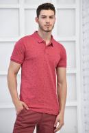 Gül Kurusu Erkek Desenli Pike Polo Yaka Likralı Slim Basıc T-Shirt F51614