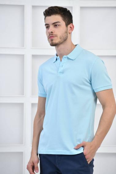 Mavi Erkek Düz Pike Polo Yaka Likralı Slim Basıc T-Shirt F51610