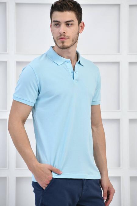 Mavi Erkek Düz Pike Polo Yaka Likralı Slim Basıc T-Shirt F51610