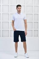 Beyaz Erkek Düz Pike Polo Yaka Likralı Slim Basıc T-Shirt F51610