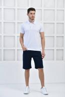 Beyaz Erkek Düz Pike Polo Yaka Likralı Slim Basıc T-Shirt F51610