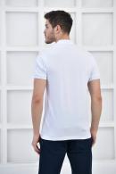 Beyaz Erkek Düz Pike Polo Yaka Likralı Slim Basıc T-Shirt F51610