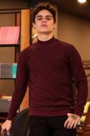 Erkek Bordo Slim Fit  Bisiklet Yaka Selanik Sweatshirt F51554