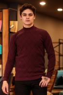 Erkek Bordo Slim Fit  Bisiklet Yaka Selanik Sweatshirt F51554