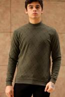 Erkek Haki Slim Fit  Bisiklet Yaka Selanik Sweatshirt F51554