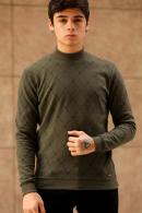 Erkek Haki Slim Fit  Bisiklet Yaka Selanik Sweatshirt F51554